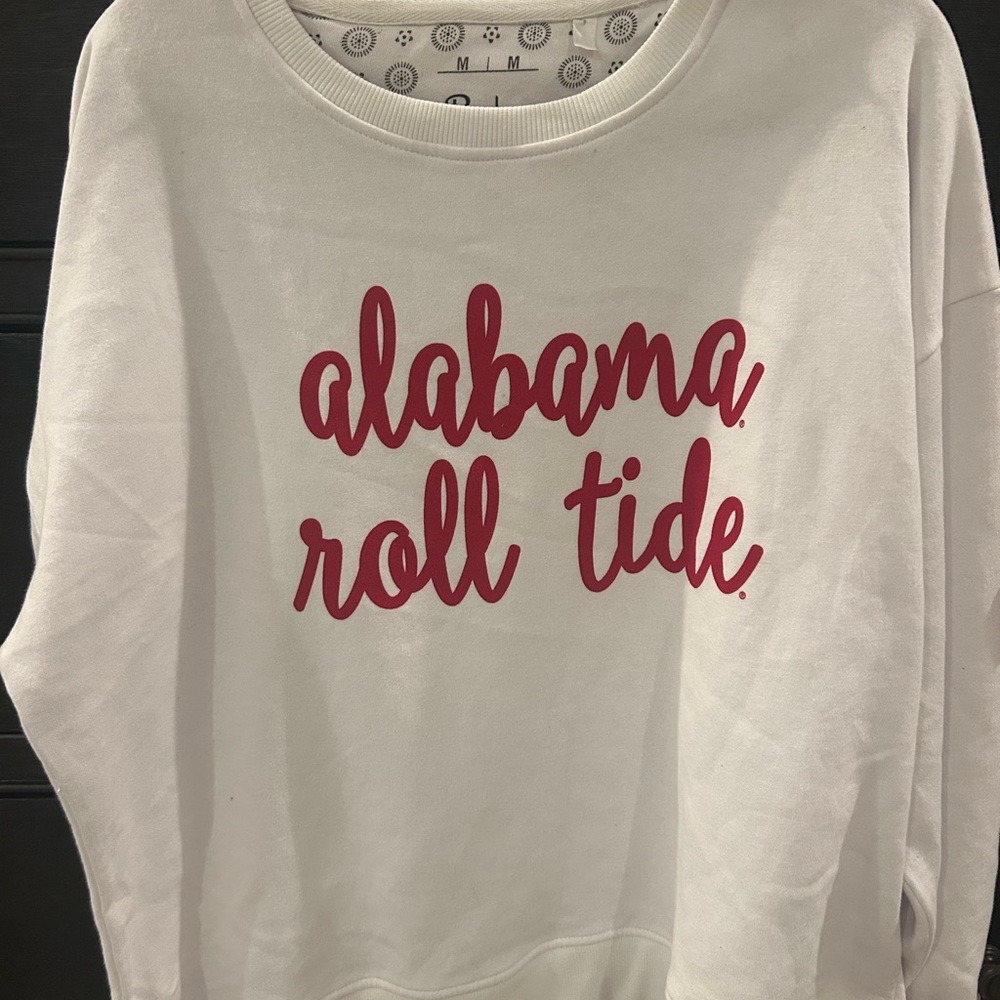 Pressbox White Sweatshirt with Red Print